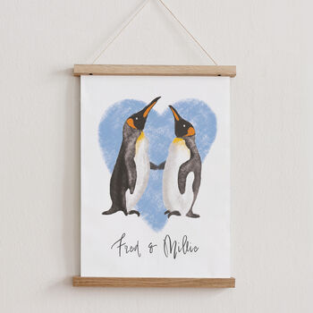 Personalised Penguin Couple Print, 2 of 4