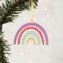 Rainbow Christmas Decorations, Set Of Four, thumbnail 4 of 5