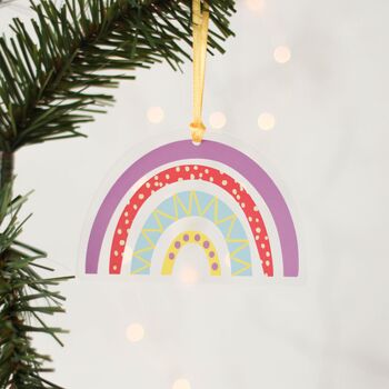 Rainbow Christmas Decorations, Set Of Four, 4 of 5