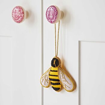 Beaded Bee Christmas Decoration, 3 of 7
