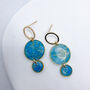 Circular Turquoise Clay And Resin Statement Earrings, thumbnail 4 of 11