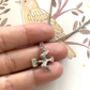 Silver Flying Bird Envelope Charm Necklace, thumbnail 2 of 6