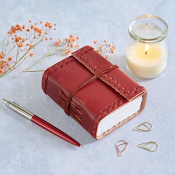 Personalised Stitched Distressed Leather Journal, 7 of 10