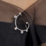 Curved Silver And Gem Stone Brooch, thumbnail 2 of 4