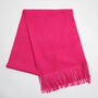 Hot Pink Heavyweight Tassel Scarf, thumbnail 2 of 5