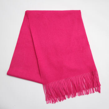 Hot Pink Heavyweight Tassel Scarf, 2 of 5