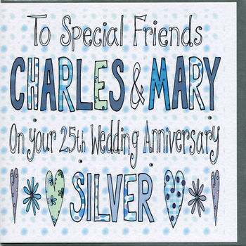 Personalised Silver Wedding Anniversary Card, 2 of 2