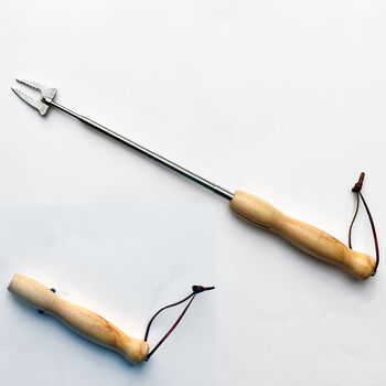 Telescopic Wood Handled Barbecue Campfire Toasting Fork, 2 of 3