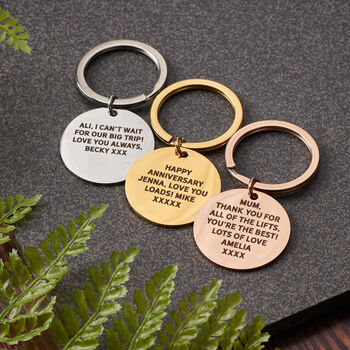 Personalised 'The Mountains Are Calling' Metal Keyring, 2 of 7