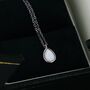 Droplet White Opal Pendant Necklace In Sterling Silver, thumbnail 1 of 10