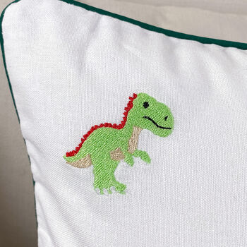 Children's Dinosaur Embroidered Nursery Cushion, 4 of 8