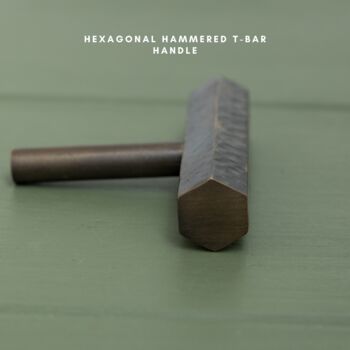Solid Brass Hexagonal Hammered Kitchen Handles, 4 of 4