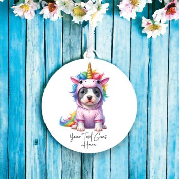 Personalised Unicorn Staffordshire Bull Terrier Gift, 2 of 2