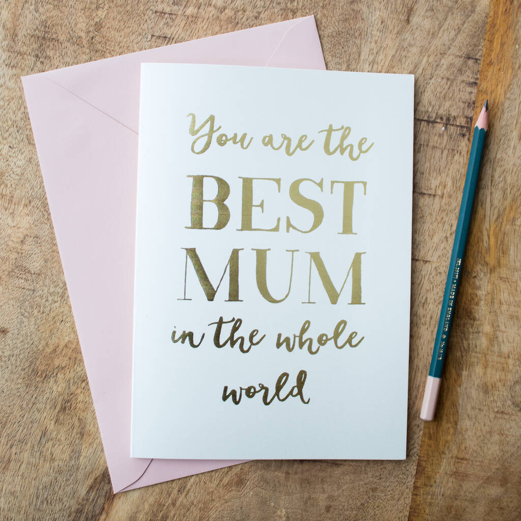 Foil 'Best Mum In The Whole World' Card, 1 of 2