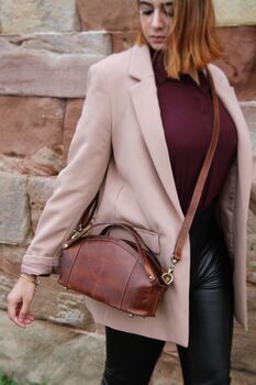 Womens Leather Handbag Small Shoulder Bag, 6 of 12