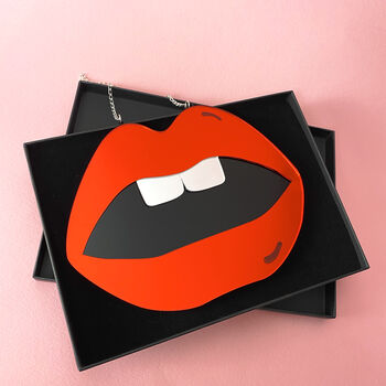 'Kiss Me' Lips Acrylic Hanging Wall Mirror, 5 of 5