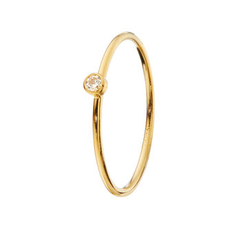 Small Single Diamond Style Ring In Gold Or Silver, 5 of 7