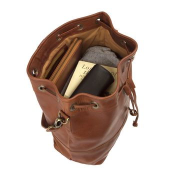 Personalised Leather Bucket Bag Drawstring Handbag, 5 of 9