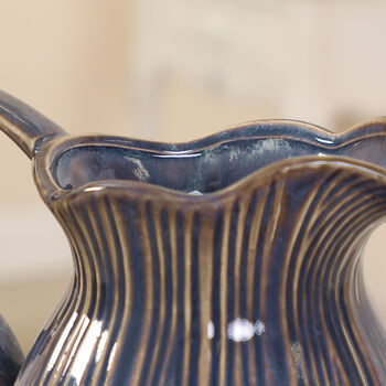 Stainforth Large Blue Ceramic Jug Vase, 8 of 11