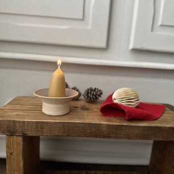 Hand Dipped Stumpie Beeswax Candles | Set Of Two, 2 of 6