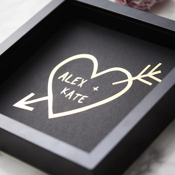 Carved Heart Personalised Framed Print, 5 of 6