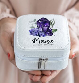Personalised Birth Stone Jewellery Case, 2 of 10