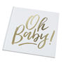 White And Gold Oh Baby Baby Shower Guestbook, thumbnail 2 of 3