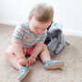 Dotty Fish Grey Soft Leather Sandals With Barefoot Soles, thumbnail 1 of 7