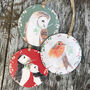 Three Bird And Mistletoe Christmas Bauble Decorations, thumbnail 1 of 6