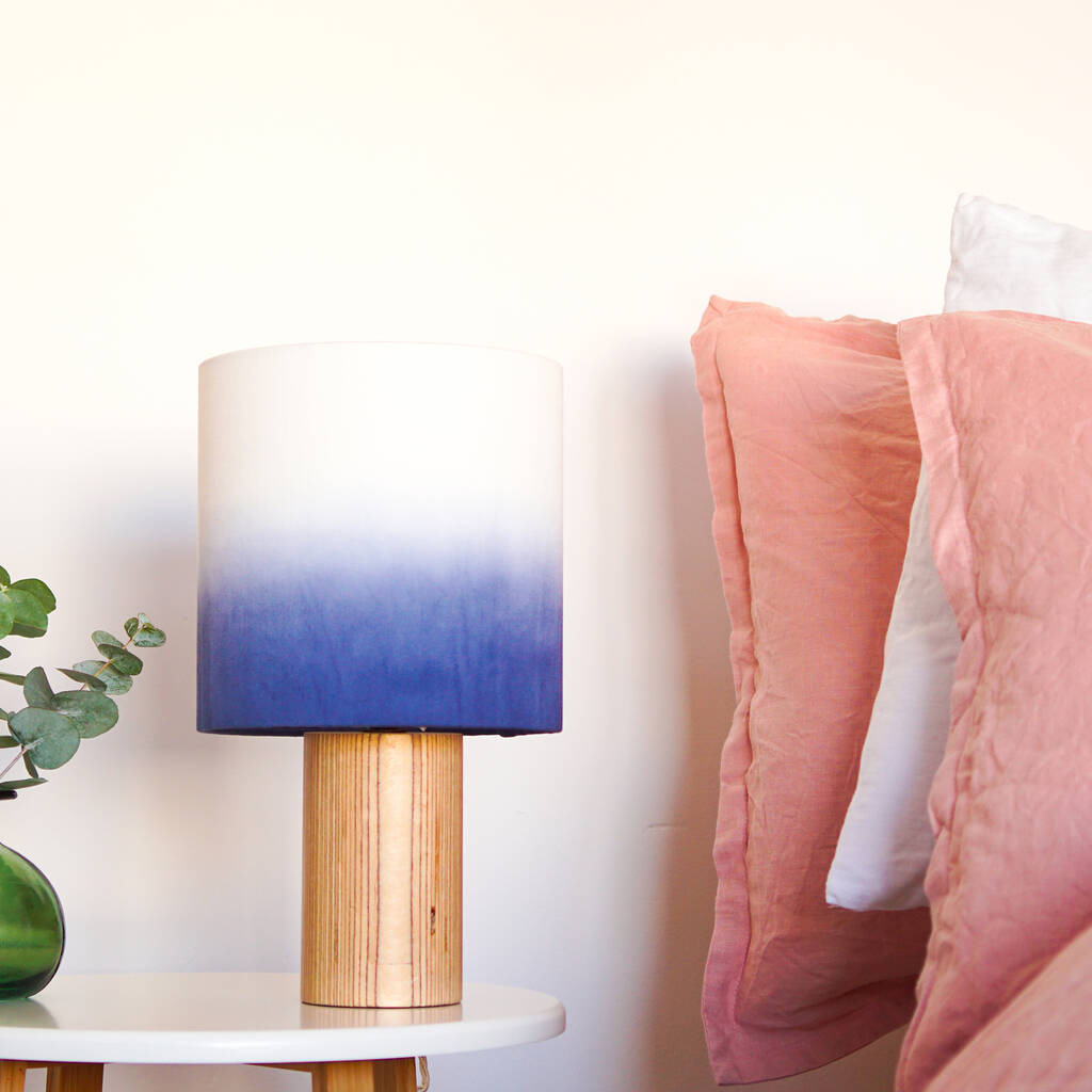 Navy Ombre Drum Lampshade By Lume