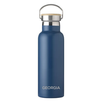 Personalised Insulated Water Bottle With Bamboo Lid, 3 of 9