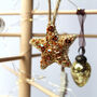 Hand Embroidered Star Christmas Decoration, thumbnail 2 of 12