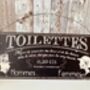 36cm French Wall Bathroom Sign Hanging Toilet Plaque Decor, thumbnail 4 of 4