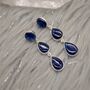 Blue Sapphire Handmade Sterling Silver Drop Earrings, thumbnail 3 of 8