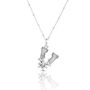 Solid Silver V Initial Necklace With Mother Of Pearl, thumbnail 1 of 6