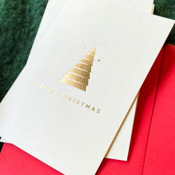 10 Pack Christmas Trees Luxury Cards By Betterday Studio