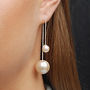 Silver Plated White Pearl Threader Drop Earrings, thumbnail 1 of 6