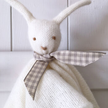 Cashmere Bunny Rabbit Baby Comforter, 3 of 11