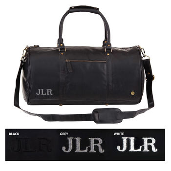 Personalised Leather Classic Duffle Weekend Bag, 11 of 12