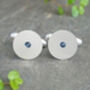 Men's Sterling Silver Tuxedo Shirt Studs With Natural Blue Sapphires, Set Of Five, thumbnail 4 of 5