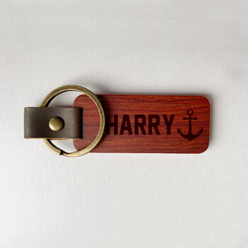 Personalised Wooden Keychain, Father's Day Gift, 3 of 5