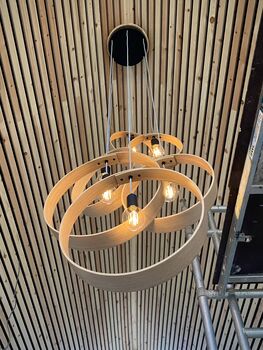 Customisable Six Pendant Wooden Cluster Light, 3 of 9
