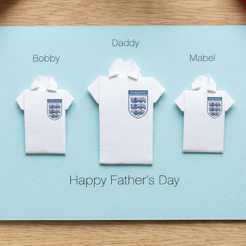 Personalised Three Lions England Team Shirts Card, 2 of 7