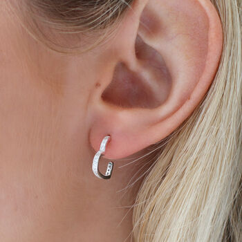 18ct Gold Plated Crystal Heart Hoop Earrings, 2 of 7