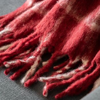 Heritage Check Faux Mohair Throw, 3 of 4