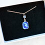 Sapphire Blue Vintage Crystal Necklace, thumbnail 2 of 4