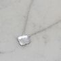 The Lucky Clover Mother Of Pearl Necklace, Silver, thumbnail 3 of 7