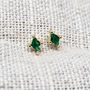 Tiny Emerald Stud May Birthstone Earrings, thumbnail 1 of 4