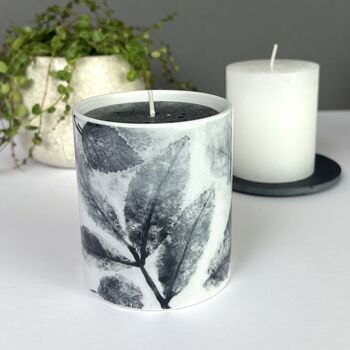 Personalised Candle In Leaf Printed Pot, 3 of 5