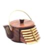 Wooden Tea Coaster With Stand Kettle Shape, thumbnail 2 of 10